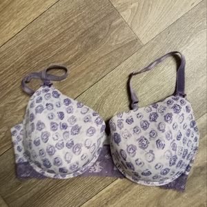 Purple geometric print t-shirt bra size 34D